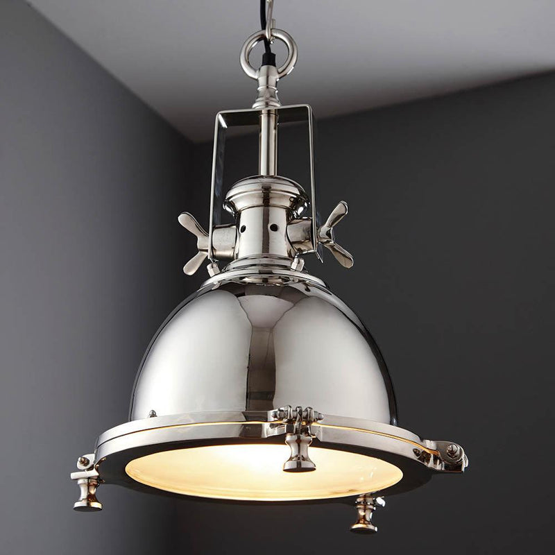 Endon Fenton 1 Light Polished Nickel Pendant Ceiling Light-Ceiling Pendant Lights-Endon Lighting-5-Tiffany Lighting Direct