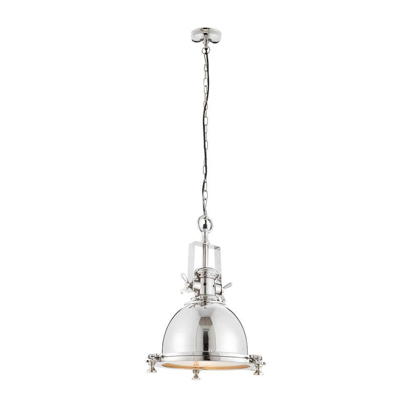 Endon Fenton 1 Light Polished Nickel Pendant Ceiling Light-Ceiling Pendant Lights-Endon Lighting-8-Tiffany Lighting Direct