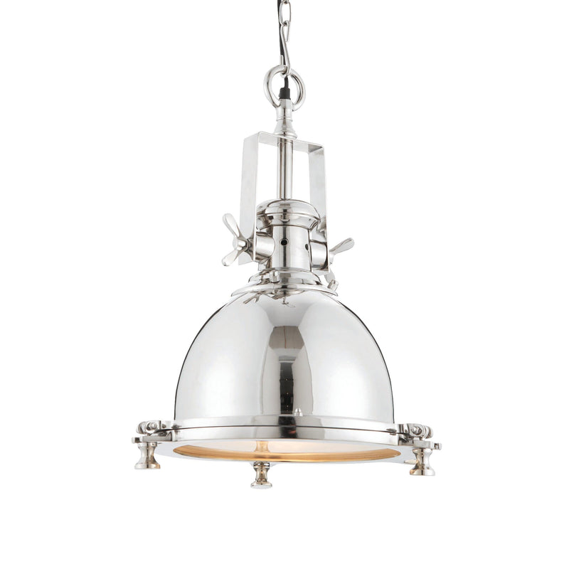 Endon Fenton 1 Light Polished Nickel Pendant Ceiling Light-Ceiling Pendant Lights-Endon Lighting-1-Tiffany Lighting Direct