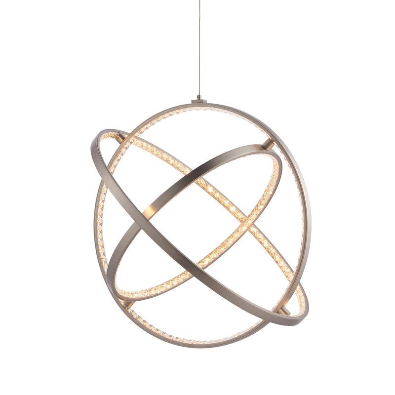 Endon Eternity 1 Light Nickel Ceiling Pendant - Medium-Ceiling Pendant Lights-Endon Lighting-2-Tiffany Lighting Direct