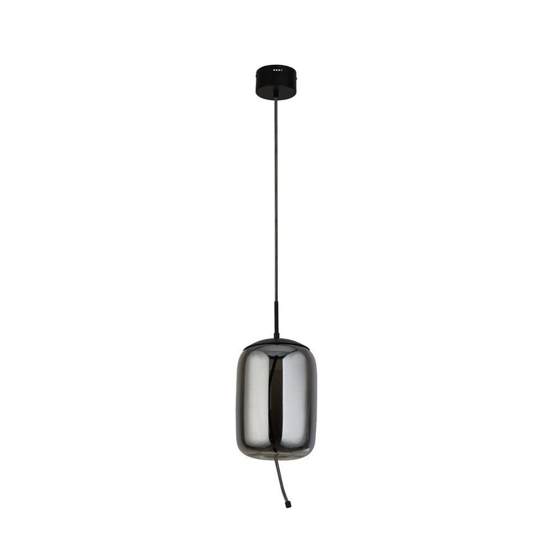 Lisbon 1 Light Black And Smoked Glass LED Ceiling Pendant-Ceiling Pendant Lights-Searchlight Lighting-3-Tiffany Lighting Direct