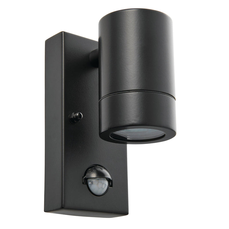 Palin PIR Sensor Black Outdoor DownLight Wall Light IP44 7W