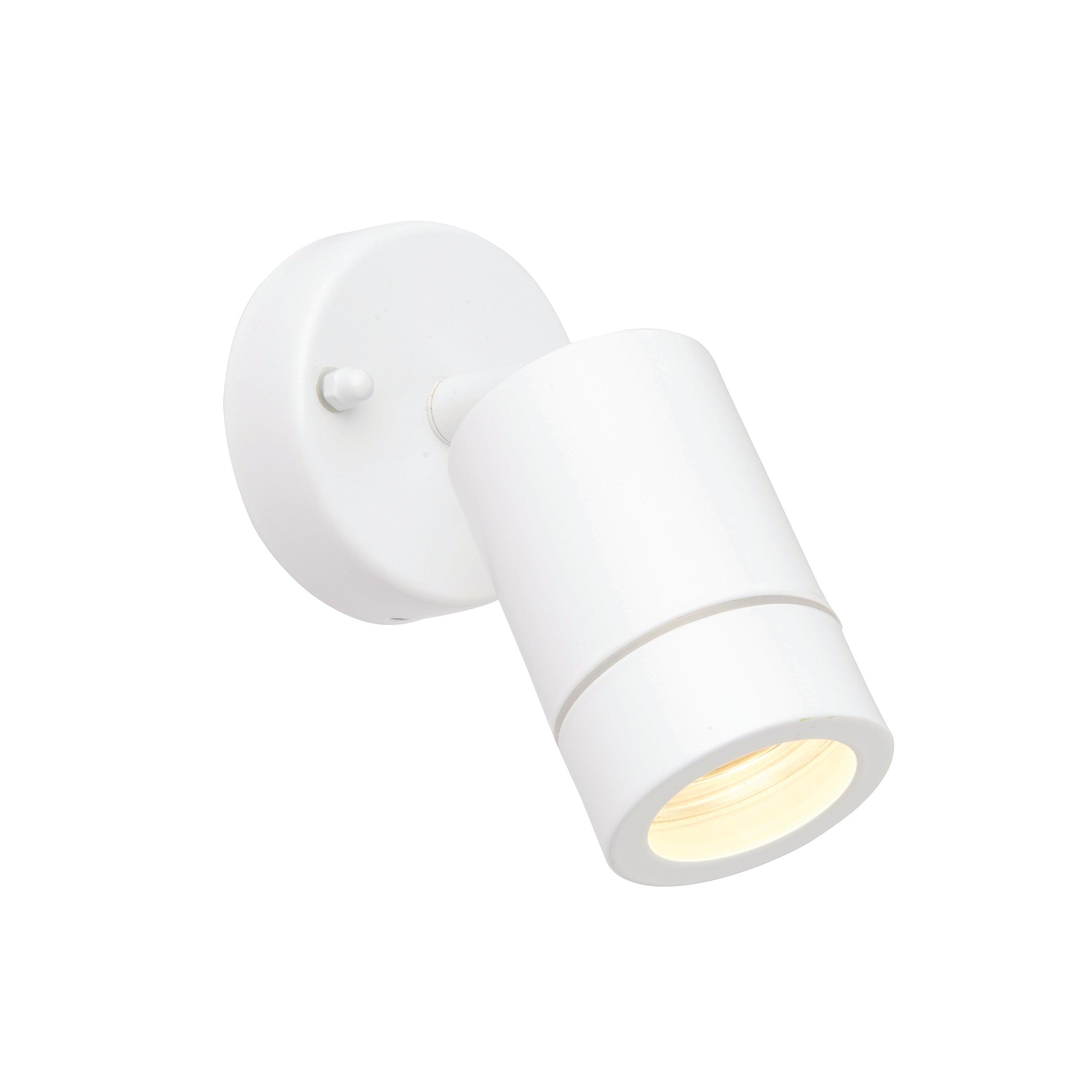 palin white led outdoor spot wall light ip44 7wby saxby lighting