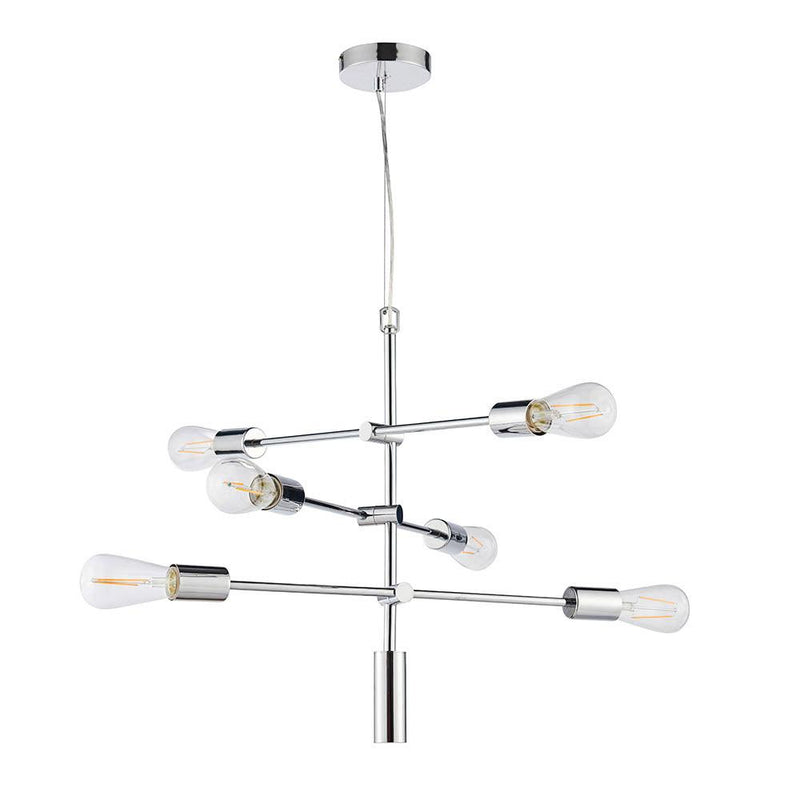 Endon Rubens 6 Light Polished Chrome Ceiling Pendant-Ceiling Pendant Lights-Endon Lighting-7-Tiffany Lighting Direct