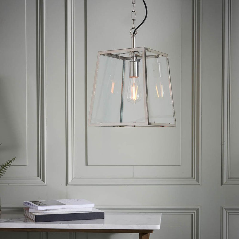 Endon Hurst 1 Light Nickel Finish Ceiling Pendant-Ceiling Pendant Lights-Endon Lighting-2-Tiffany Lighting Direct