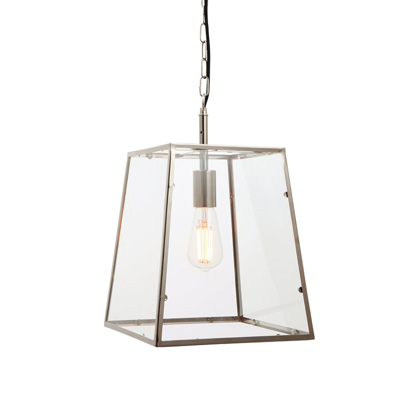 Endon Hurst 1 Light Nickel Finish Ceiling Pendant-Ceiling Pendant Lights-Endon Lighting-1-Tiffany Lighting Direct