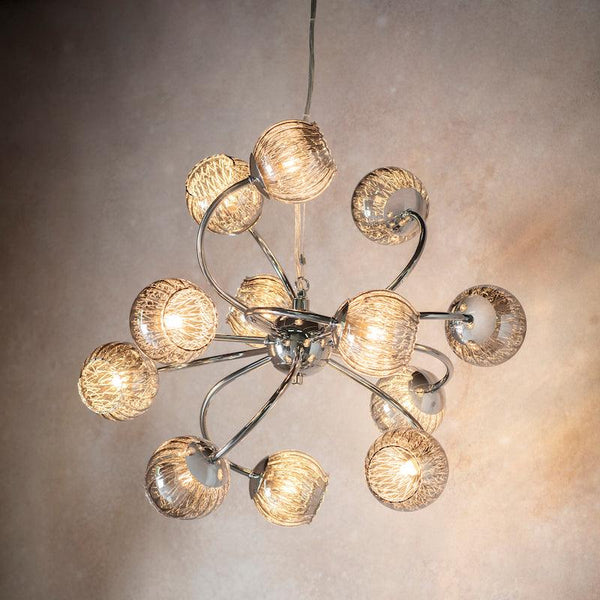 Aerith 12lt Ceiling Pendant Light by Endon Lighting 76315 full view