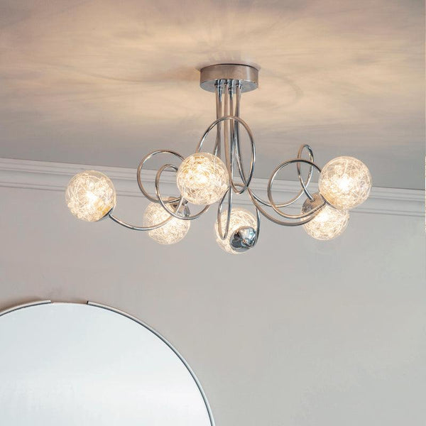 Auria 6lt Semi Flush by Endon Lighting Living Room Image 1