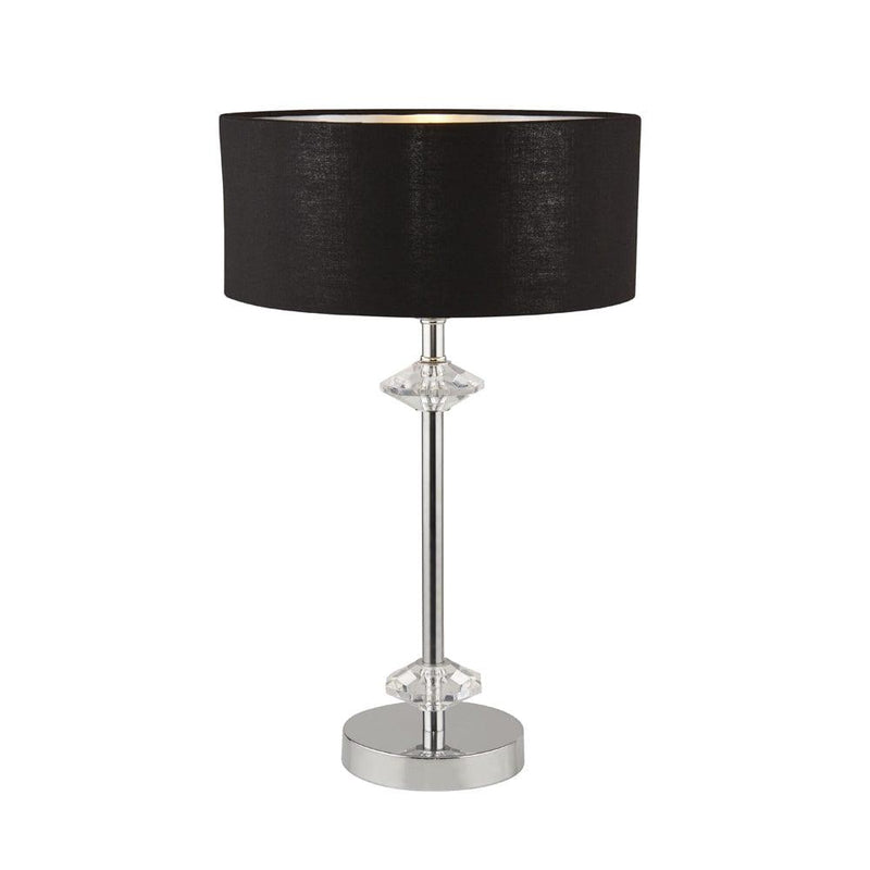 Ontario 1 Light Chrome Table Lamp - Black Shade Searchlight 1