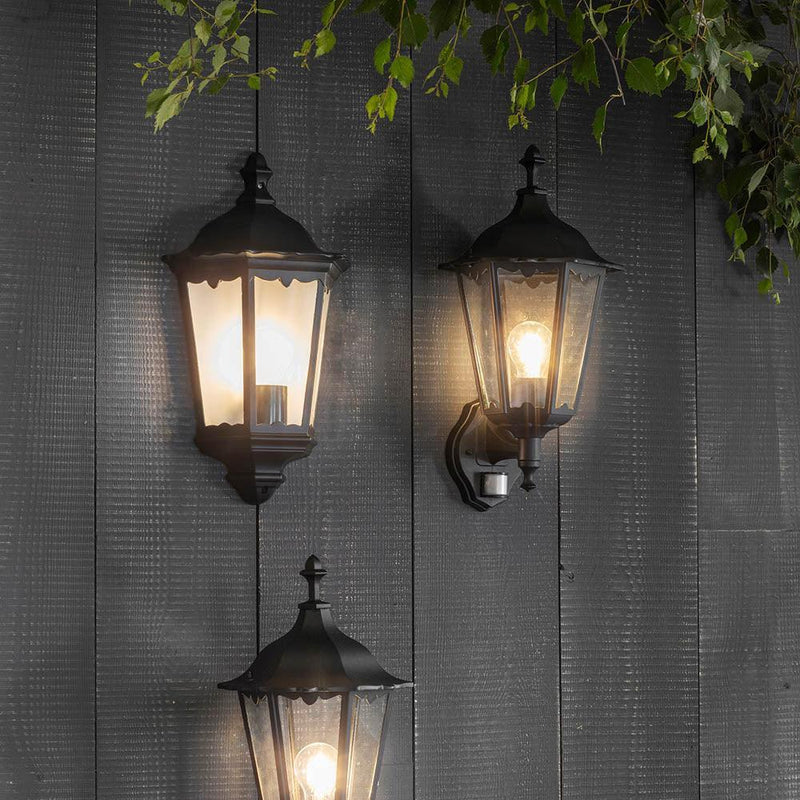 Endon Burford Black Half Outdoor Wall Light