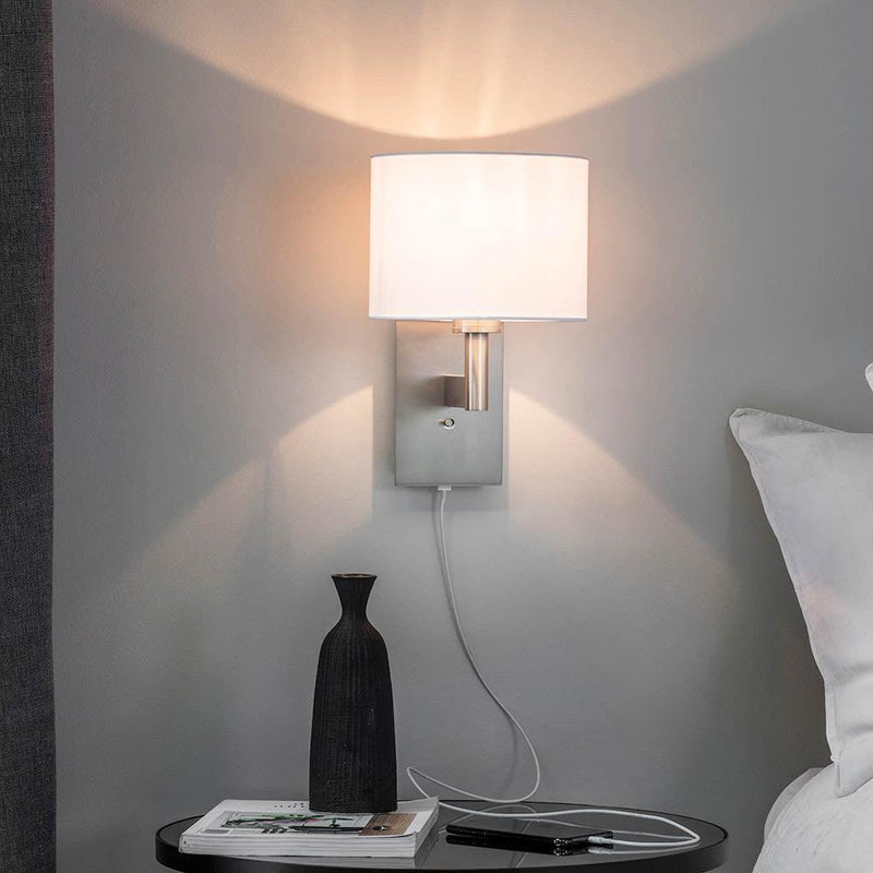 Endon Owen Nickel Finish USB Wall Light