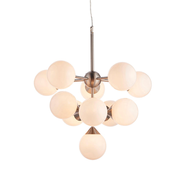 Endon Oscar 11 Light Nickel Finish Light Ceiling Pendant-Ceiling Pendant Lights-Endon Lighting-1-Tiffany Lighting Direct