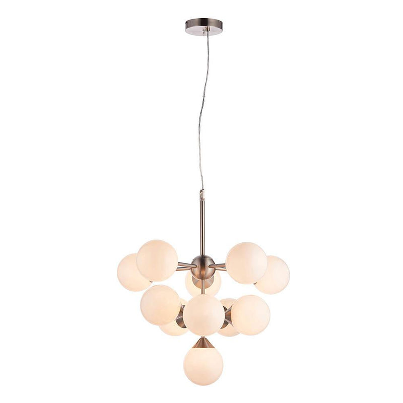 Endon Oscar 11 Light Nickel Finish Light Ceiling Pendant-Ceiling Pendant Lights-Endon Lighting-8-Tiffany Lighting Direct