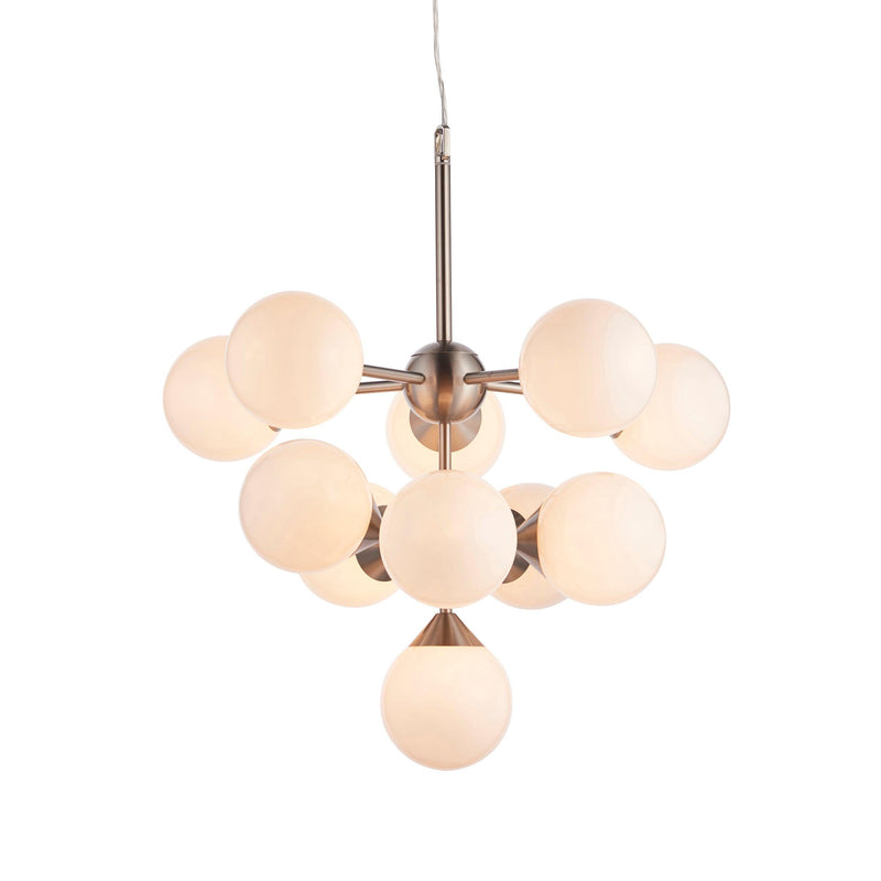 Endon Oscar 11 Light Nickel Finish Light Ceiling Pendant-Ceiling Pendant Lights-Endon Lighting-1-Tiffany Lighting Direct