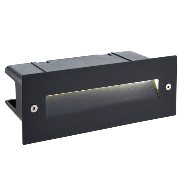 Seina Black LED Brick Light IP44 2W - Cool White