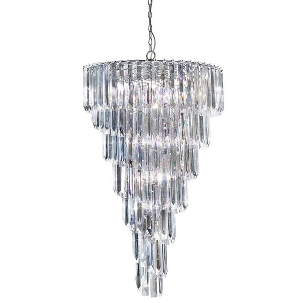 Sigma 9 Light Chrome Chandelier With Clear Acrylic Rods-Searchlight Lighting-1-Tiffany Lighting Direct