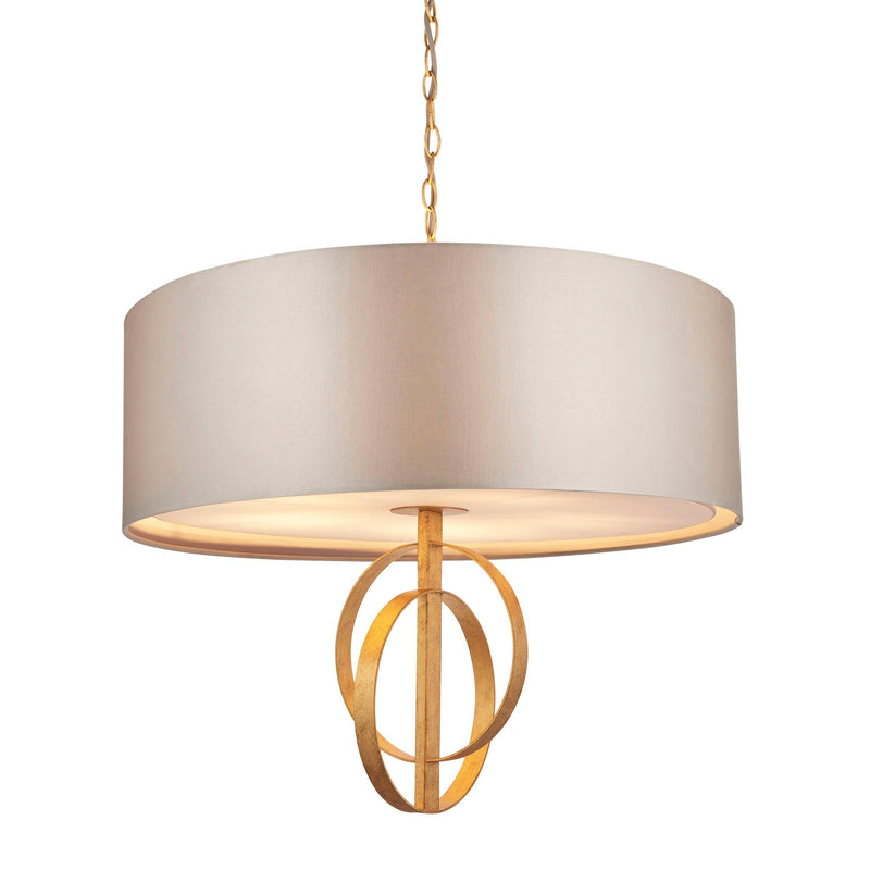 Norfolk Extra Large 5 Light Gold Leaf Pendant - Mink Shade-Ceiling Pendant Lights-Living Lights-1-Tiffany Lighting Direct