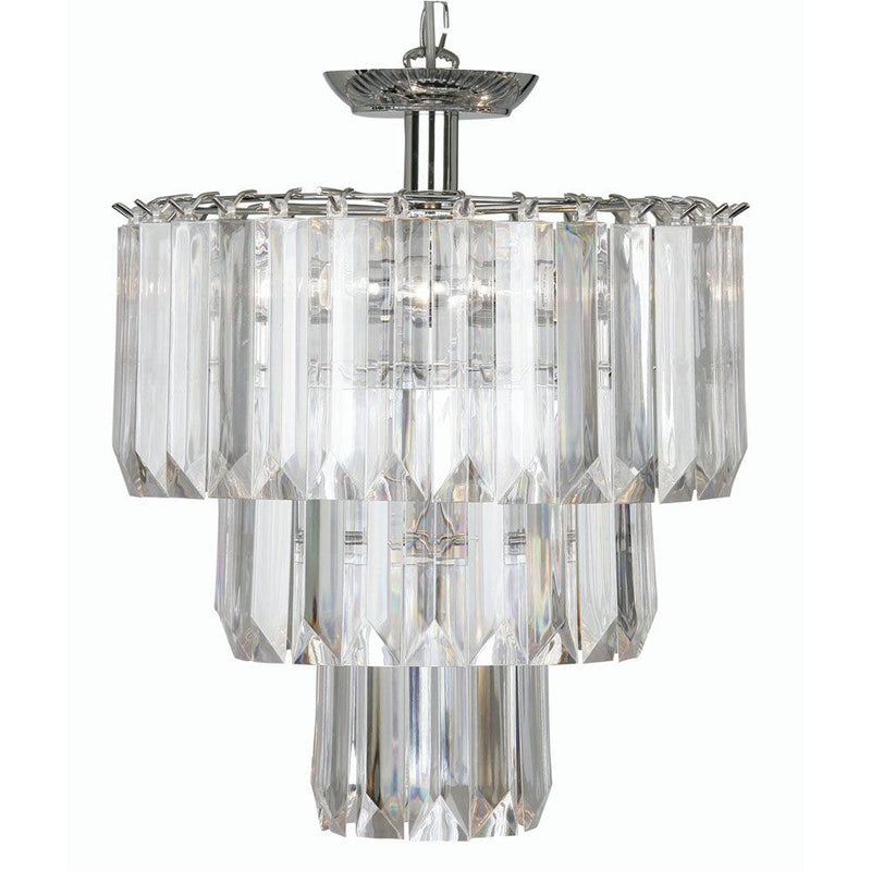 Oaks Lighting Clear Acrylic & Chrome 4 Light Ceiling Pendant-Ceiling Pendant Lights-Oaks Lighting-1-Tiffany Lighting Direct