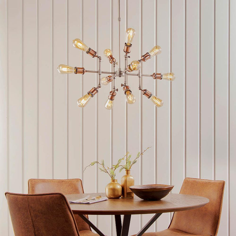 Endon Hal 12 Light Copper Ceiling Pendant-Ceiling Pendant Lights-Endon Lighting-2-Tiffany Lighting Direct