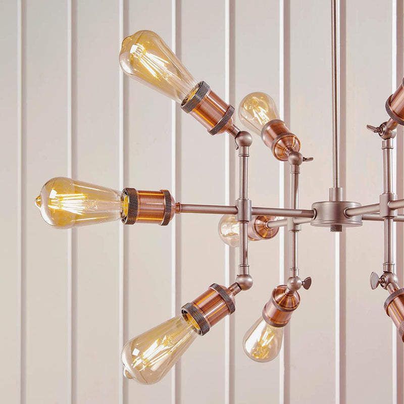 Endon Hal 12 Light Copper Ceiling Pendant-Ceiling Pendant Lights-Endon Lighting-6-Tiffany Lighting Direct