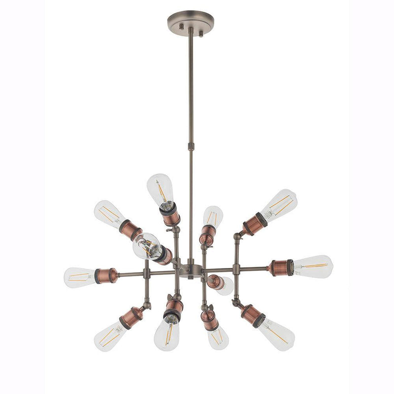 Endon Hal 12 Light Copper Ceiling Pendant-Ceiling Pendant Lights-Endon Lighting-9-Tiffany Lighting Direct