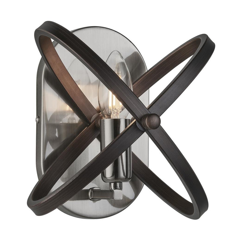 Searchlight Hoopla 1 Light Pewter Wall Light Bronze