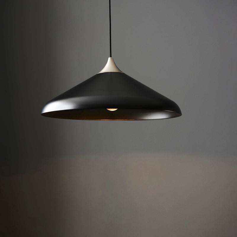 Ovni Black Coned Industrial Pendant Ceiling Light-Ceiling Pendant Lights-Living Lights-2-Tiffany Lighting Direct