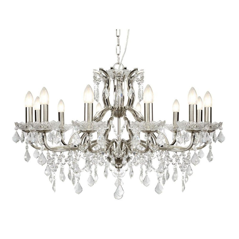 Paris 12 Light Silver/Crystal French Style Chandelier-Searchlight Lighting-1-Tiffany Lighting Direct