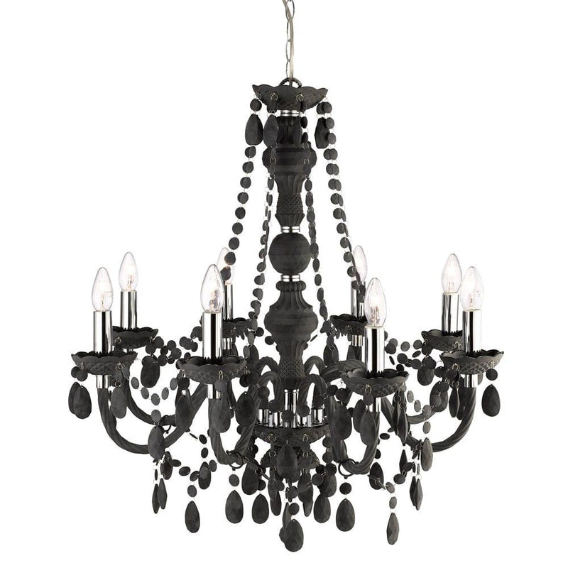 Searchlight Marie Therese 8 Light Grey Acrylic Chandelier-Searchlight Lighting-1-Tiffany Lighting Direct