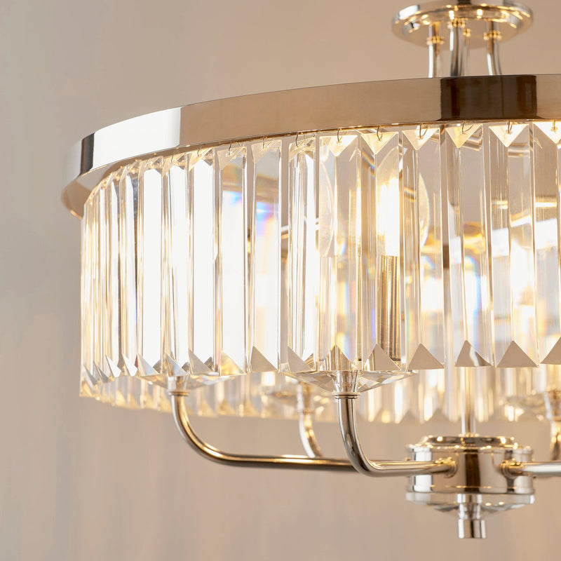 Ealing Round 6 Light Chrome & Clear Cut Glass Pendant-Ceiling Pendant Lights-Living Lights-5-Tiffany Lighting Direct