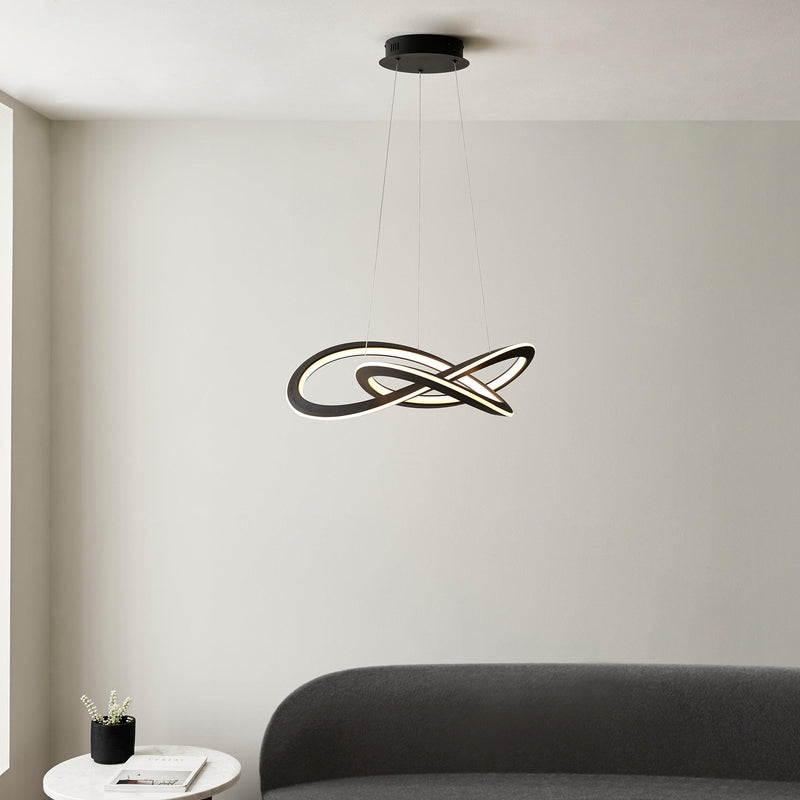 Hoop Large Modern Black LED Ceiling Pendant Light-Ceiling Pendant Lights-Living Lights-3-Tiffany Lighting Direct