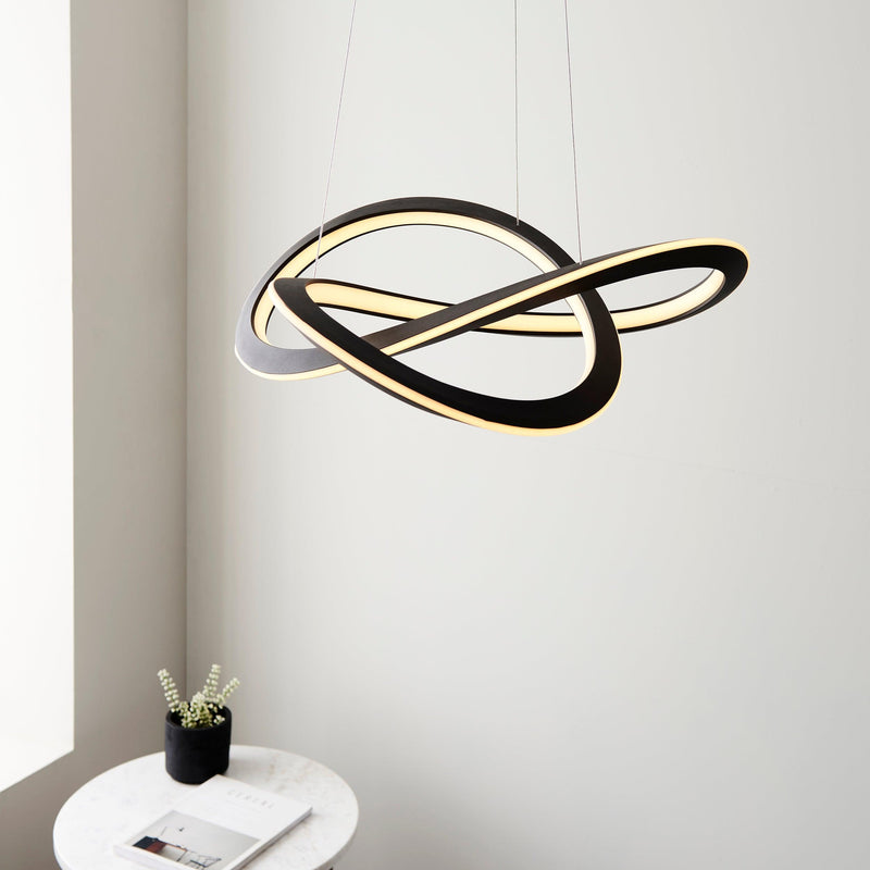 Hoop Large Modern Black LED Ceiling Pendant Light-Ceiling Pendant Lights-Living Lights-5-Tiffany Lighting Direct