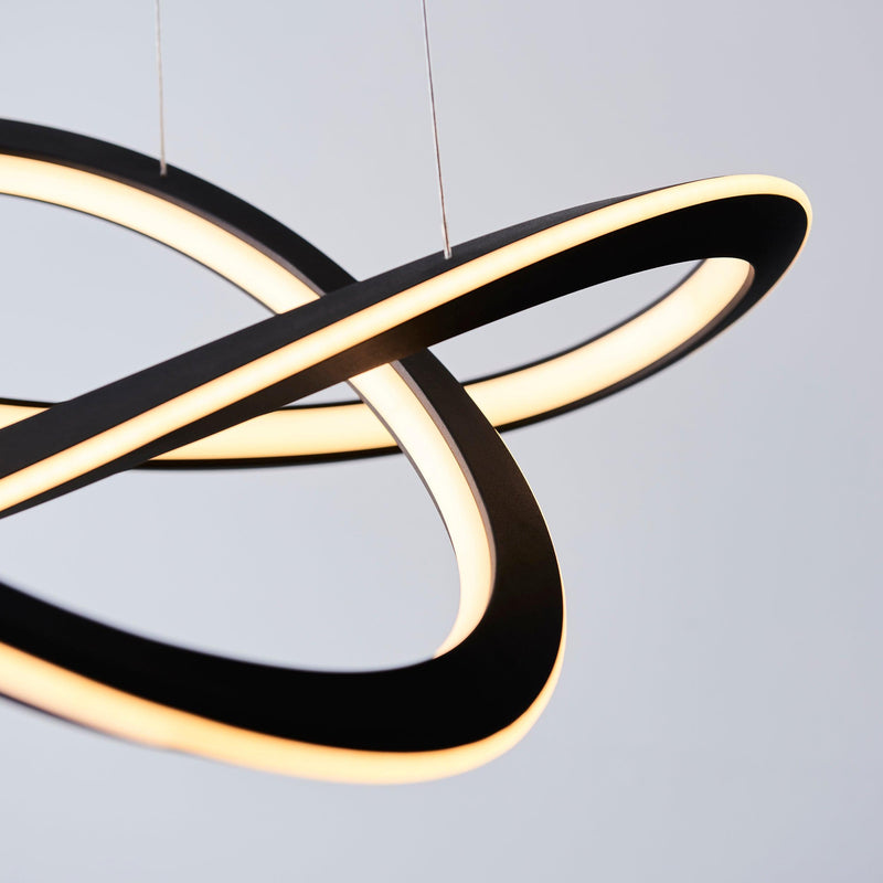 Hoop Large Modern Black LED Ceiling Pendant Light-Ceiling Pendant Lights-Living Lights-7-Tiffany Lighting Direct