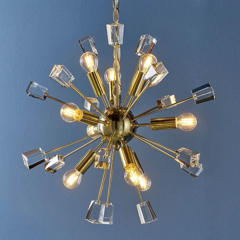 Endon Miro 9 Light Brass Finish Pendant Ceiling Light-Ceiling Pendant Lights-Endon Lighting-5-Tiffany Lighting Direct