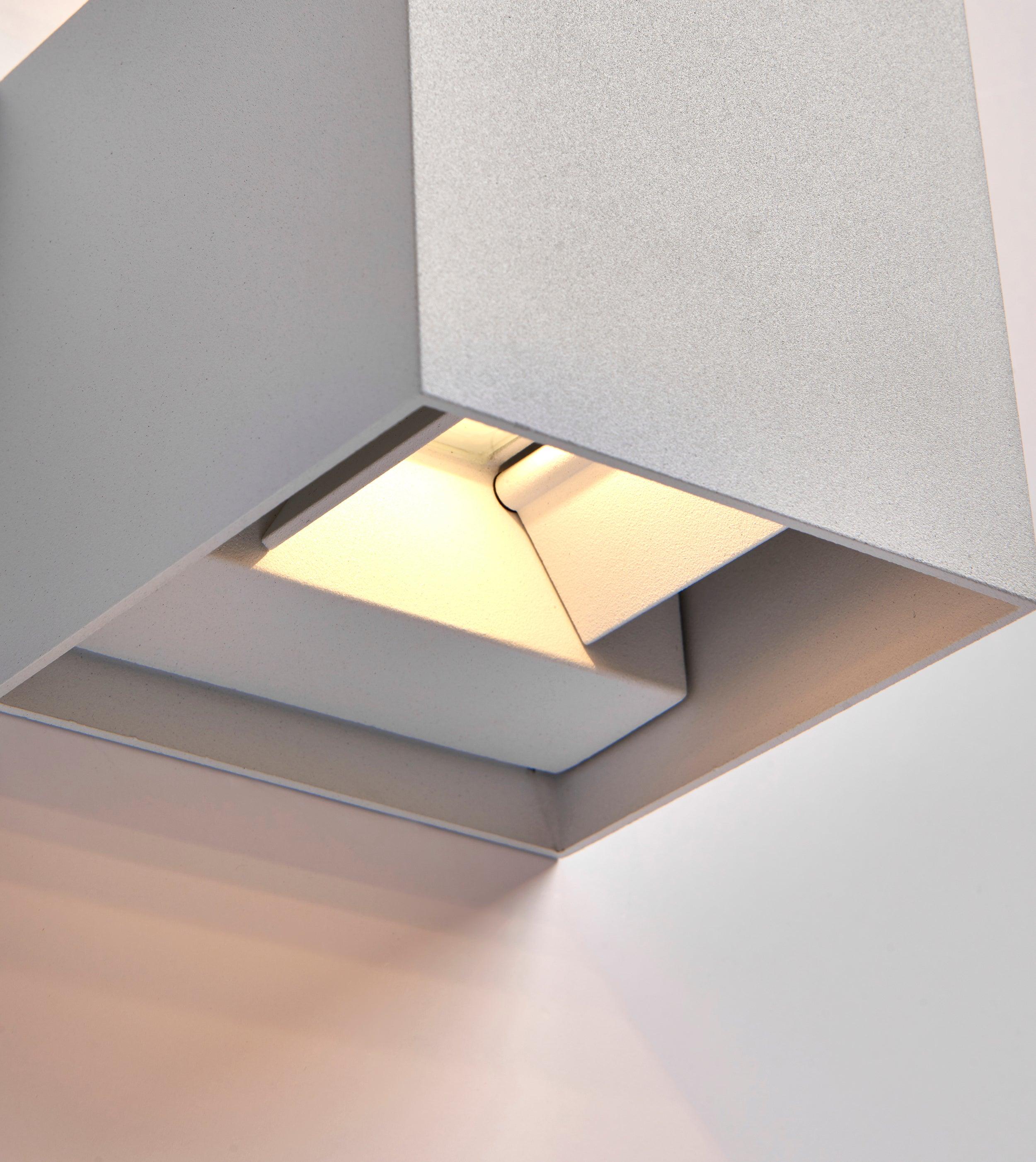 glover white led outdoor wall light ip44 5 5wby Saxby Lighting, close up image