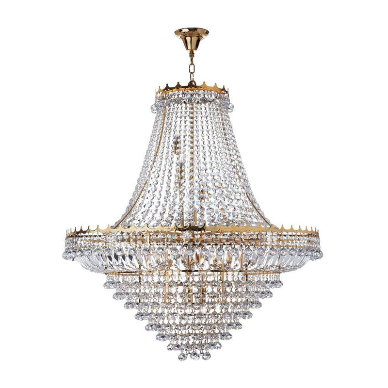 Versailles -19 Light Gold & Clear Crystal Chandelier-Searchlight Lighting-1-Tiffany Lighting Direct