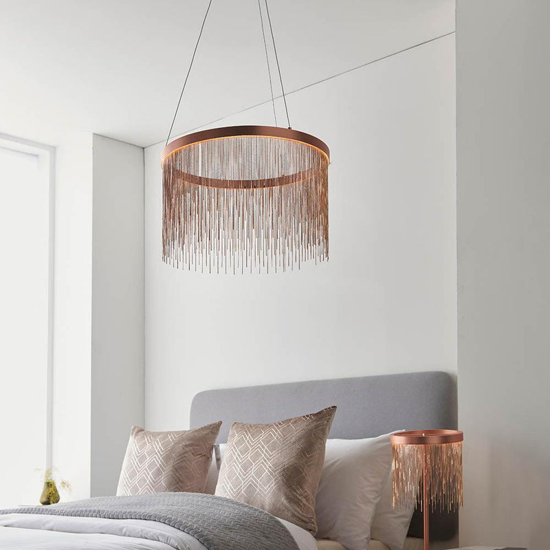 Endon Zelma 1 Light Copper Pendant Ceiling Light-Ceiling Pendant Lights-Endon Lighting-4-Tiffany Lighting Direct