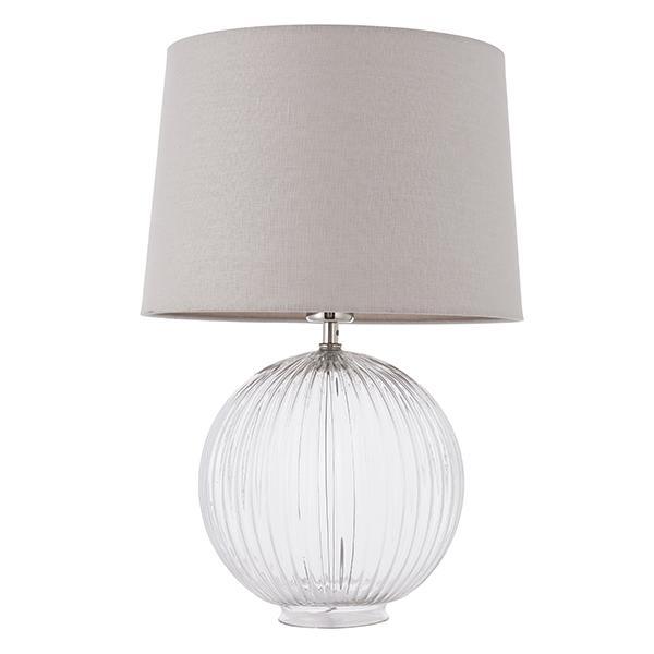 Endon Jemma Clear Table Lamp & Mia Natural Shade 1