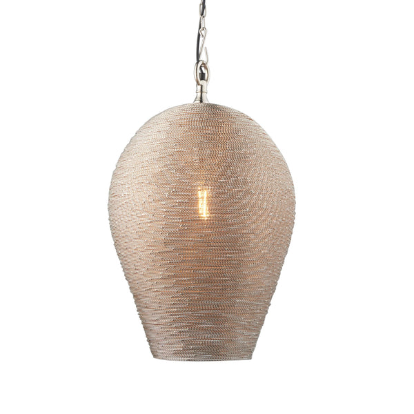 Endon Paresh 1 Light Polished Nickel Ceiling Pendant-Ceiling Pendant Lights-Endon Lighting-1-Tiffany Lighting Direct