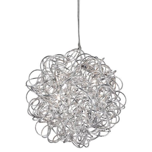 Scribble 6 Light Tangled Aluminium Ceiling Pendant-Ceiling Pendant Lights-Searchlight Lighting-1-Tiffany Lighting Direct