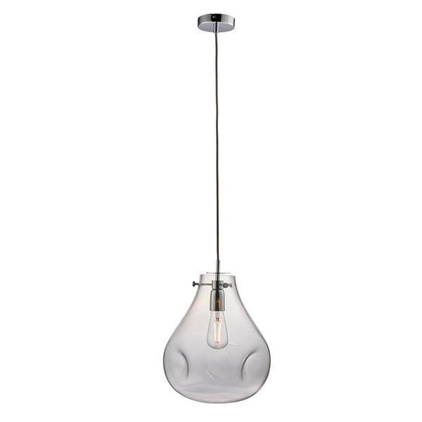 Endon Utopia 1 Light Clear Glass Ceiling Pendant-Ceiling Pendant Lights-Endon Lighting-1-Tiffany Lighting Direct