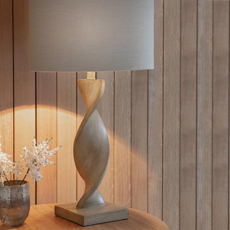 Endon Abia 1 Light Oak Effect Table Lamp 2