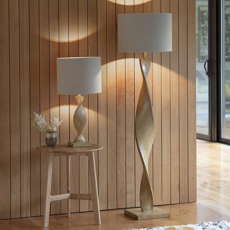 Endon Abia 1 Light Oak Effect Table Lamp 3