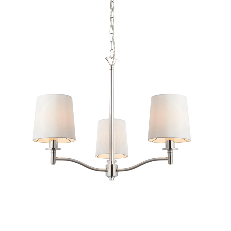 Endon Ortona 3 Light Nickel Pendant Ceiling Light-Ceiling Pendant Lights-Endon Lighting-1-Tiffany Lighting Direct