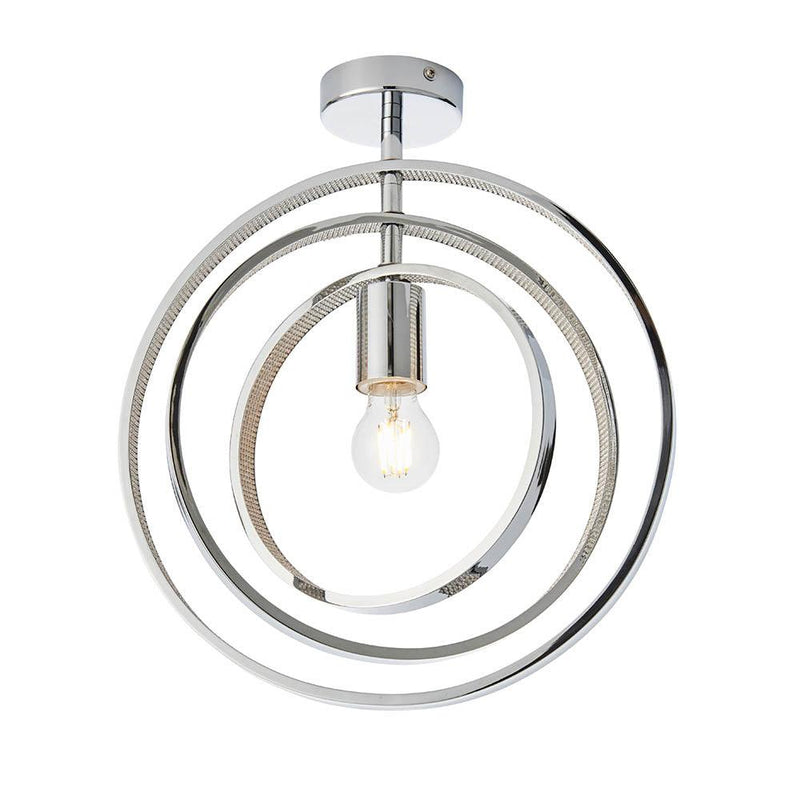 Endon Merola 1 Light Semi-Flush Chrome LED Bathroom Light