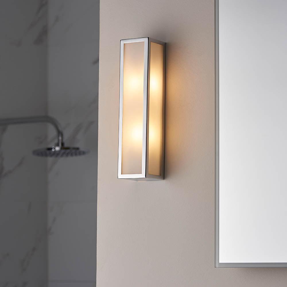 newham chrome finish bathroom wall light 3 by Endon Lighting Living Room Close Up 115