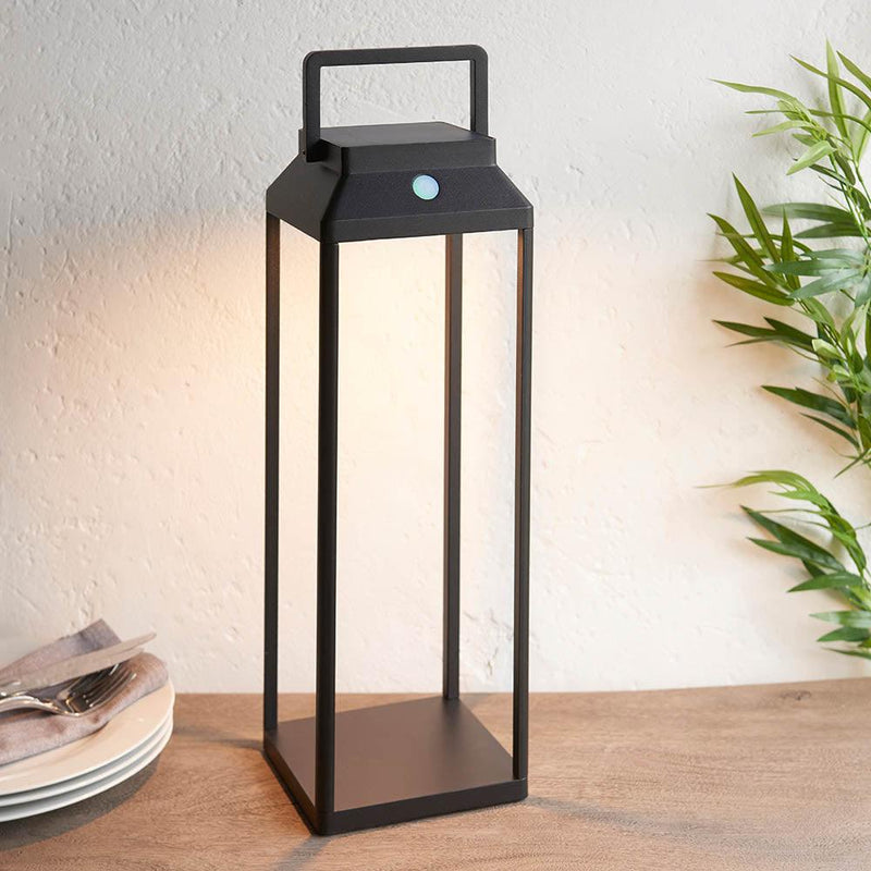 Endon Linterna 1 Light Solar Powered Outdoor Black Table Lamp 11