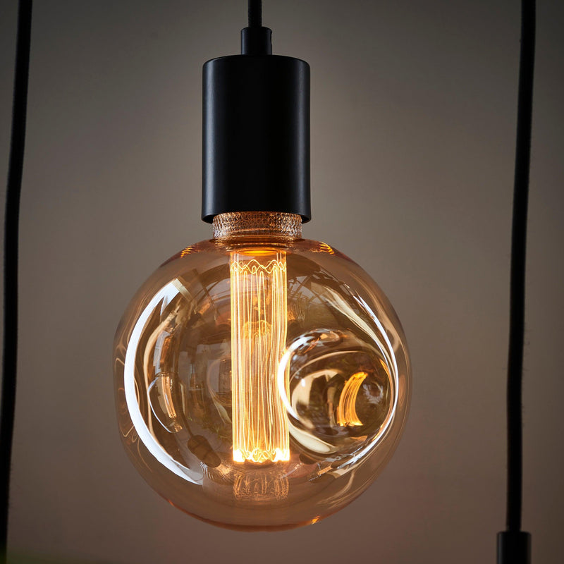 Dimple Amber Tinted Glass Decorative 2.4w LED E27 Light Bulb