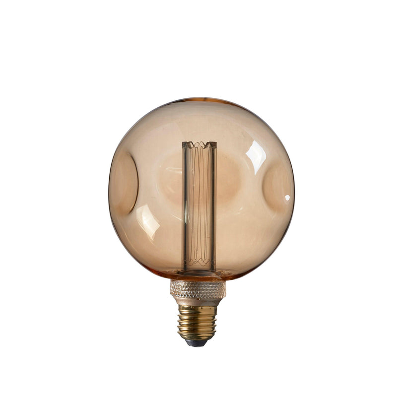 Dimple Amber Tinted Glass Decorative 2.4w LED E27 Light Bulb