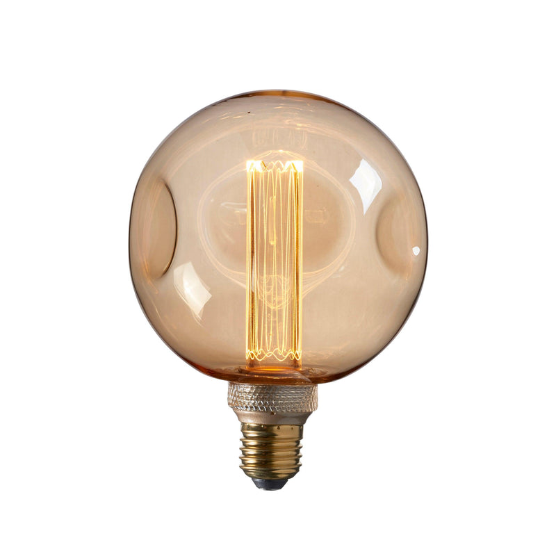 Dimple Amber Tinted Glass Decorative 2.4w LED E27 Light Bulb